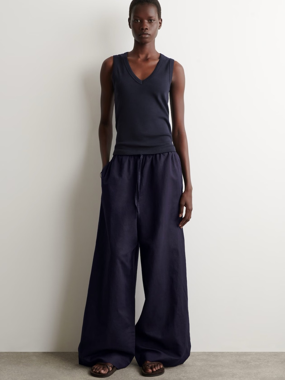 NWT (size 2) COS WIDE-LEG LINEN DRAWSTRING PANTS